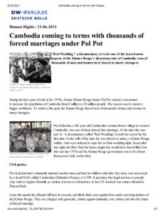 Cambodia coming to terms with thousa… Human Rights | 