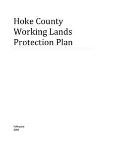 Hoke County Working Lands Protection Plan February 2010