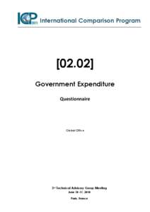 International Comparison Program[removed]Government Expenditure Questionnaire