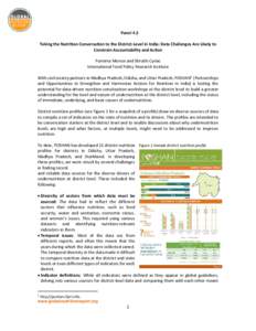 Taking the Nutrition Conversation to the District-Level in India: Data Challenges Are Likely to Constrain Accountability and Action