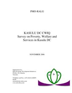 PMO-RALG  KASULU DC CWIQ