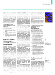 First case of infection with vancomycin-resistant Staphylococcus aureus in Europe