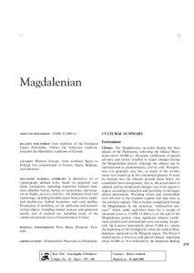 Magdalenian  ABSOLUTE TIME PERIOD:
