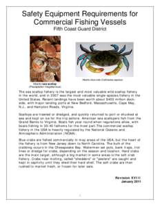 Safety Equipment Requirements for Commercial Fishing Vessels Fifth Coast Guard District Atlantic blue crab (Callinectes sapidus)