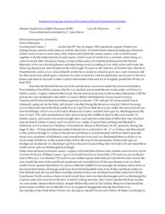 Southern Campaign American Revolution Pension Statements & Rosters Pension Application of John Chapman W905 Transcribed and annotated by C. Leon Harris Lucy B. Chapman