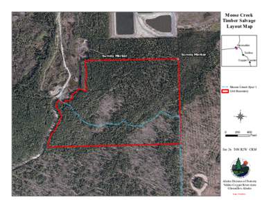 Moose Creek Timber Salvage Layout Map Glennallen  Survey Marker