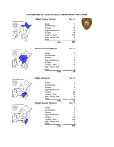 Unincorporated St. Louis County and Contracted Areas Part I Crimes 1-North County Precinct Murder Forcible Rape Robbery Aggravated Assault