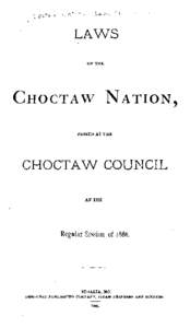 Laws of the Choctaw Nation (1886)