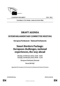 [removed]EUROPEAN PARLIAMENT Committee on Civil Liberties, Justice and Home Affairs  DRAFT	AGENDA