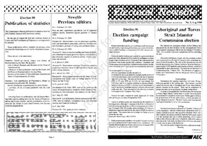 Election 90  Newsfile Publication of statistics