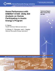 Home Performance with ENERGY STAR: Utility Bill Analysis on Homes Participating in Austin Energy’s Program