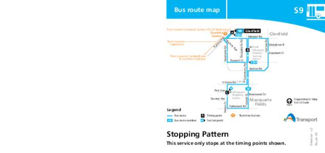 Brooks St  … Bus does not operate past this point. Legend Bus route S9