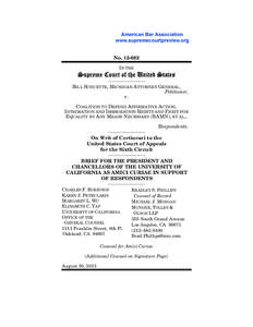 Grutter v. Bollinger / California Proposition 209 / BAMN / University of California / Affirmative action / Regents of the University of California v. Bakke / Affirmative action in the United States / Association of Public and Land-Grant Universities / Education / California