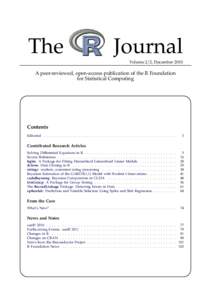 The  Journal Volume 2/2, DecemberA peer-reviewed, open-access publication of the R Foundation