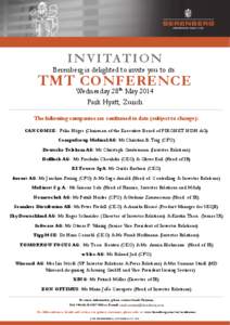 IN VITAT ION  Berenberg is delighted to invite you to its