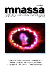 mnassa ISSN[removed]monthly notes of the astronomical society of southern africa Vol 71 Nos 3 & 4 April 2012