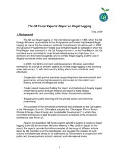 Elements of the G8 Report on Illegal Logging