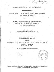 Preliminary Report on the Geophysical Survey of the Collie Coal Basin