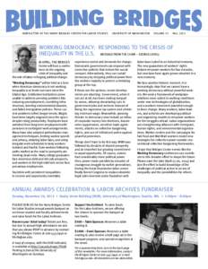 Newsletter of The Harry Bridges Center for Labor Studies  University of Washington Volume 23