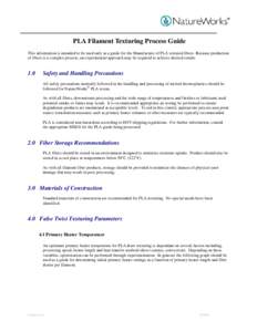 PLA Filament Texturing Process Guide