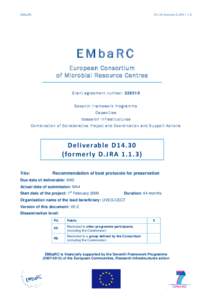 EMbaRC  D14.30 (formerly D.JRAEMbaRC European Consortium