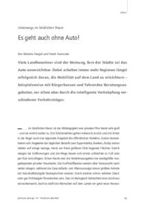 U-Turn  Unterwegs im ländlichen Raum Es geht auch ohne Auto! Von Melanie Herget und Frank Hunsicker