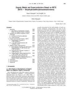 Molecular electronics / Organic semiconductors / Spintronics / Superconductivity / Superconductors / Organic superconductor / Peierls transition / Tetrathiafulvalene / Electronic band structure / Physics / Chemistry / Condensed matter physics