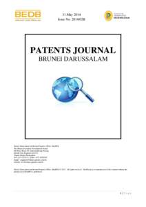 31 May 2014 Issue No[removed]05B PATENTS JOURNAL BRUNEI DARUSSALAM