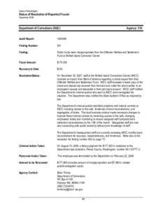 McNeil Island / Department of Corrections / Audit / Washington / Geography of the United States / Auditing / McNeil Island Corrections Center / Internal audit