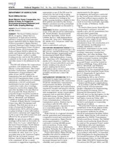 [removed]Federal Register / Vol. 76, No[removed]Wednesday, November 2, [removed]Notices DEPARTMENT OF AGRICULTURE Rural Utilities Service