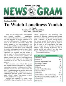 www.ca.org  Volume 27 No. 1 C.A. World Service Office, 21720 S. Wilmington Ave., Ste. 304, Long Beach, CA[removed]