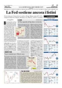 19  Giovedì 31 Marzo 2016 I NUMERI E I RATIO PER DECIDERE IN BORSA