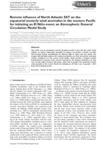 ATMOSPHERIC SCIENCE LETTERS Atmos. Sci. Let. 14: 107–[removed]Published online in Wiley Online Library (wileyonlinelibrary.com) DOI: [removed]asl2.425  Remote influence of North Atlantic SST on the