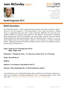 Microsoft Word - Leon McCawley - Recital programme 'British Connections' 2015.doc