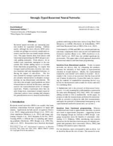 Strongly-Typed Recurrent Neural Networks  David Balduzzi1 Muhammad Ghifary1,2 1 Victoria University of Wellington, New Zealand