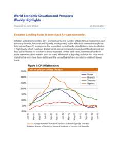 World Economic Situation and Prospects Weekly Highlights Prepared by: John Winkel 26 March 2013