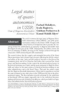 Legal status of quasiautonomies in USSR: