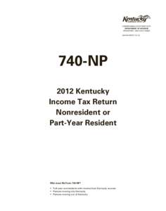 COMMONWEALTH OF KENTUCKY DEPARTMENT OF REVENUE FRANKFORT, KENTUCKY[removed]42A740-NP(P[removed]NP