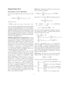 Supporting Text  Link score. The link score 15 can be written as the trace of a matrix as follows  Description of the algorithm.