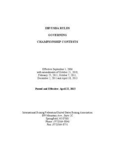 IBF/USBA RULES GOVERNING CHAMPIONSHIP CONTESTS