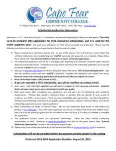 Microsoft Word - Cape Fear Community College Scholarship Application Information (2).docx
