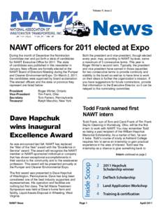 Volume V, issue 2  News NAWT officers for 2011 elected at Expo  President