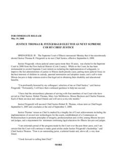 FOR IMMEDIATE RELEASE May 19, 2008