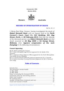 Coroners Act[removed]Section[removed]Western  Australia