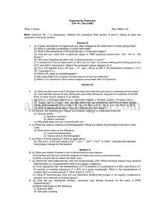 Engineering Chemistry (CH-101, DecTime: 3 Hours Max. Marks: 60