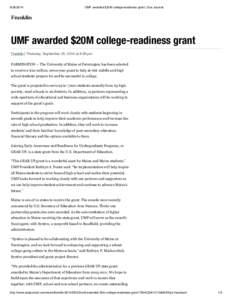 [removed]UMF awarded $20M college-readiness grant | Sun Journal Franklin