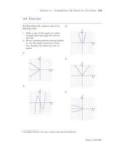 Interpreting the Graph of a Function 129  Section[removed]Exercises For Exercises 1-6, perform each of the