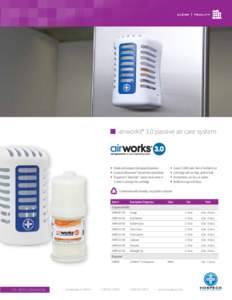 clean | facility  airworks® 3.0 passive air care system §§ Sleek and compact designed dispenser