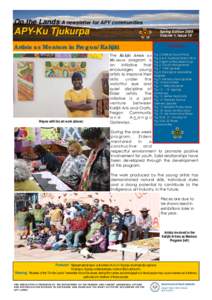 On A for newsletter for APY communities On thethe LandsLands