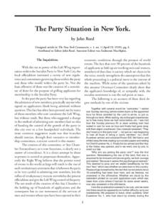 Reed: The Party Situation in New York [April 19, [removed]The Party Situation in New York. by John Reed